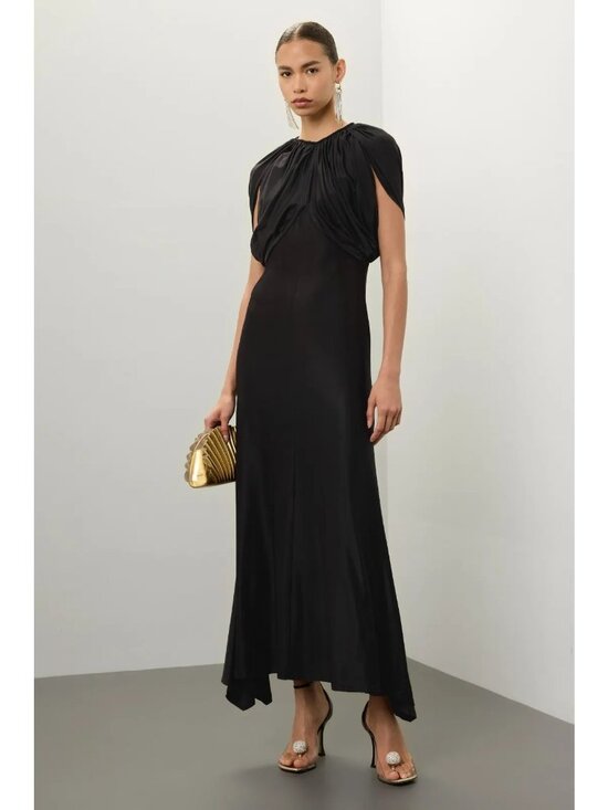 Rabanne Dresses & Skirts - R-239. RABANNE Knotted Gathered Midi Dress